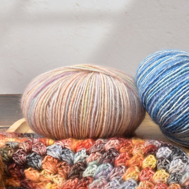 Zhongchuang camouflage cotton wool wool 50g ball thick cotton thread colorful mixed color cotton yarn spray wool cotton thread group factory wholesale