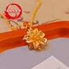 Vietnamese Sand Gold Niche Korean Fashion Lily Flower Collarbone Necklace for Women Gold-Plated Flower Pendant Tiktok Live Wholesale
