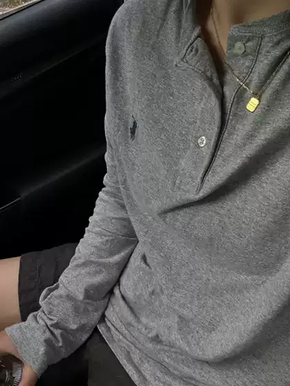 Rl Ralph Lauren Five-Color Washed Heavy Brushed Distressed Henry Stand-Up Collar Open-Chest Long-Sleeved Bottoming Shirt Thin Sweatshirt