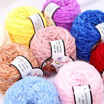 Chenille gold velvet wool ball thick wool hook shoes bag material package glossy velvet bright silk wool ball wholesale