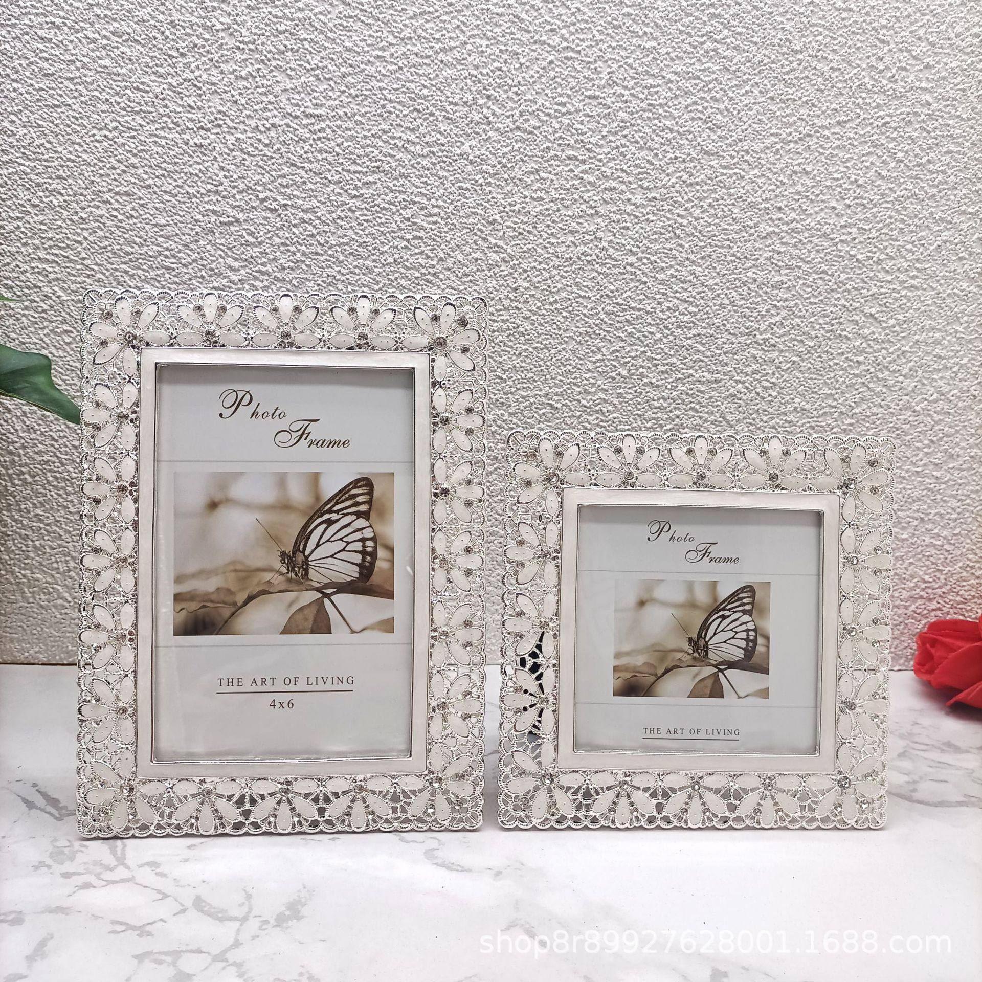 Modern Silver Simple Metal Photo Frame Model Room Soft Decoration Table Decoration Metal Photo Frame
