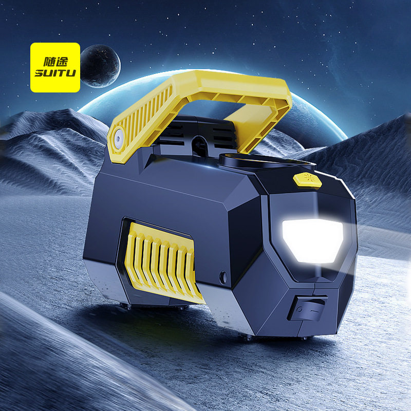 Germany's 2026 New Portable High-Power High-Voltage Car Air Pump with Lighting Car-Mounted Double-Cylinder Pump