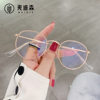 Jett 3447 Artistic Anti-blue Light Flat Glasses Metal Myopia Frame Glasses Frame Open Ball Oval Anti-blue Light Glasses