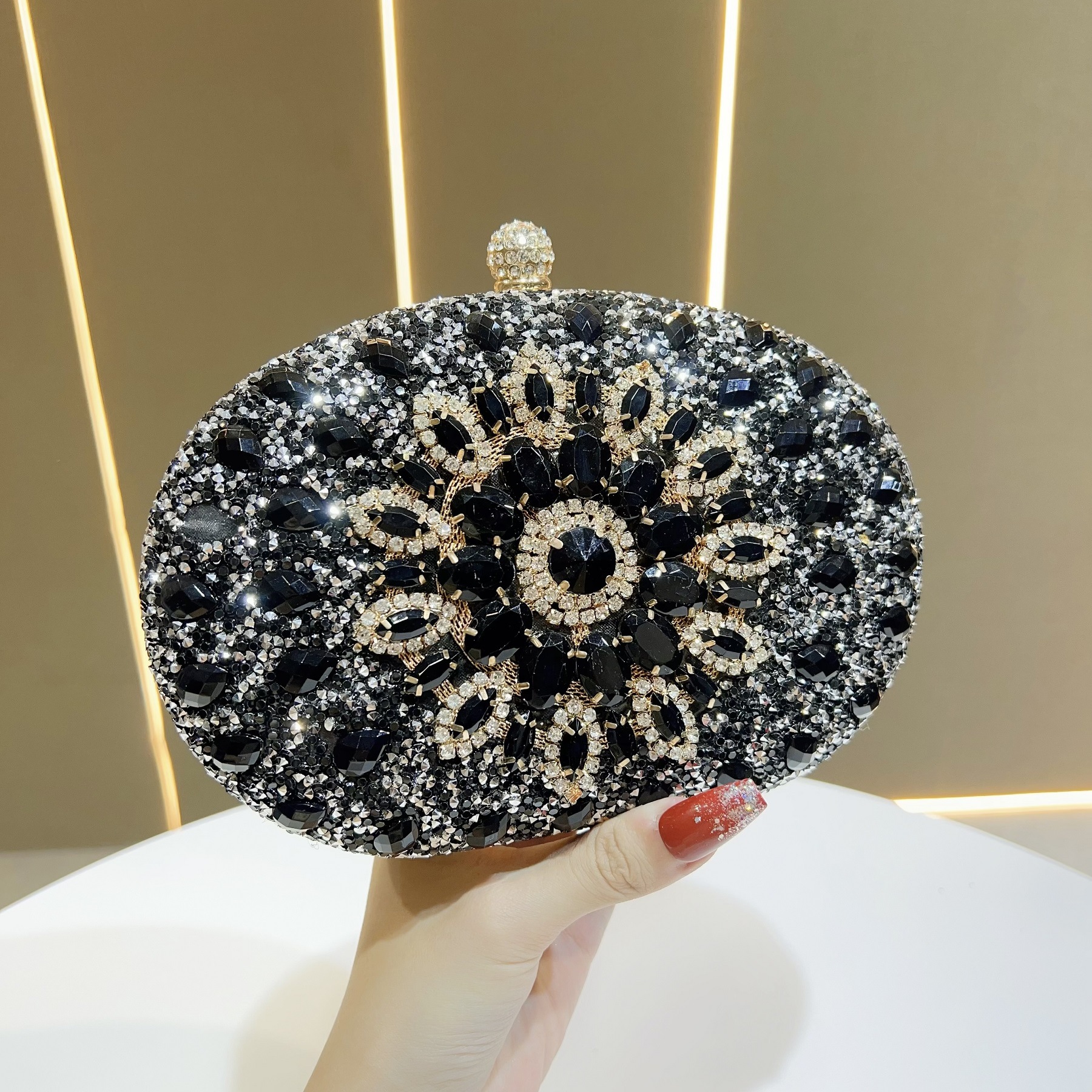 Cross-border Rhinestone Sunflower Dress Banquet Bag Luxury Celebrity Elegant All-match Diamond-encrusted Crossbody Small Handbag Full Diamond 10 O1CN01z2cDvK2LHXp67flY2 !!2216856689667 0 cib