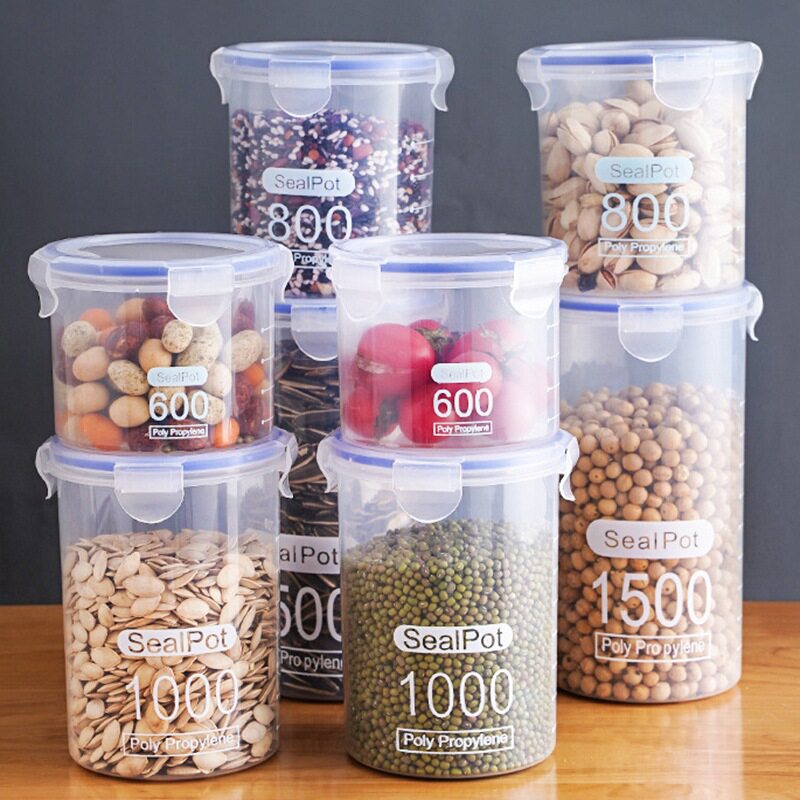Snacks Grain Storage Jar Kitchen with Lid Sealed Jar Plastic Food Storage Jar Milk Powder Jar