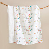 Шестислойное банное полотенце из марли высокой плотности для новорожденных, хлопчатобумажное банное полотенце для новорожденных, детское банное полотенце, одеяло, стеганое одеяло