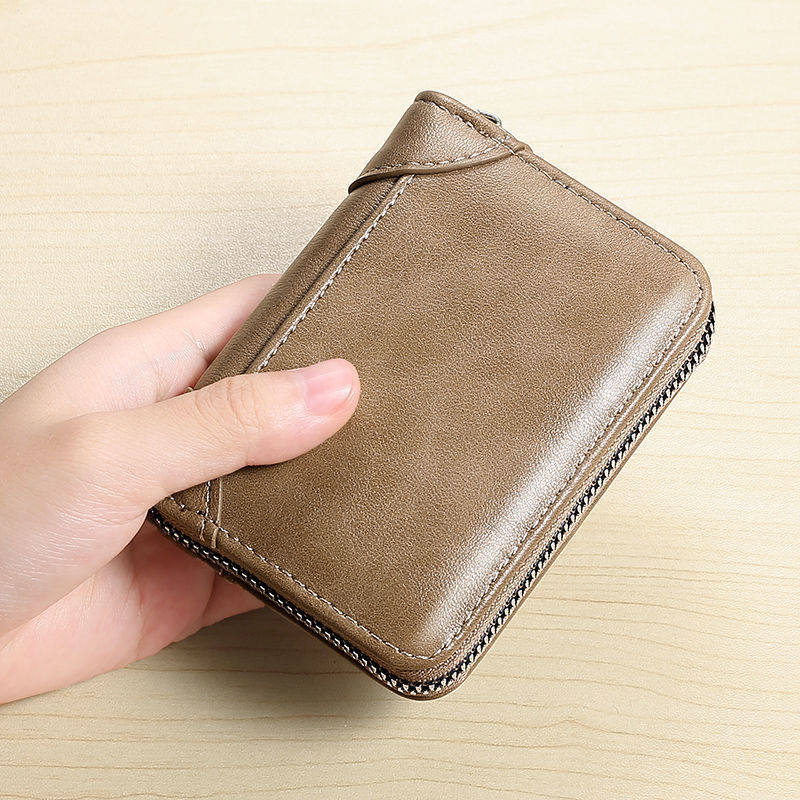 Anti-theft brush men's business card holder anti-degaussing multi-card ID card holder driver's license small female card holder large capacity wallet