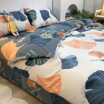 Nantong bed four-piece cotton sheet Nordic style 100 cotton four-piece set three-piece set Wholesale