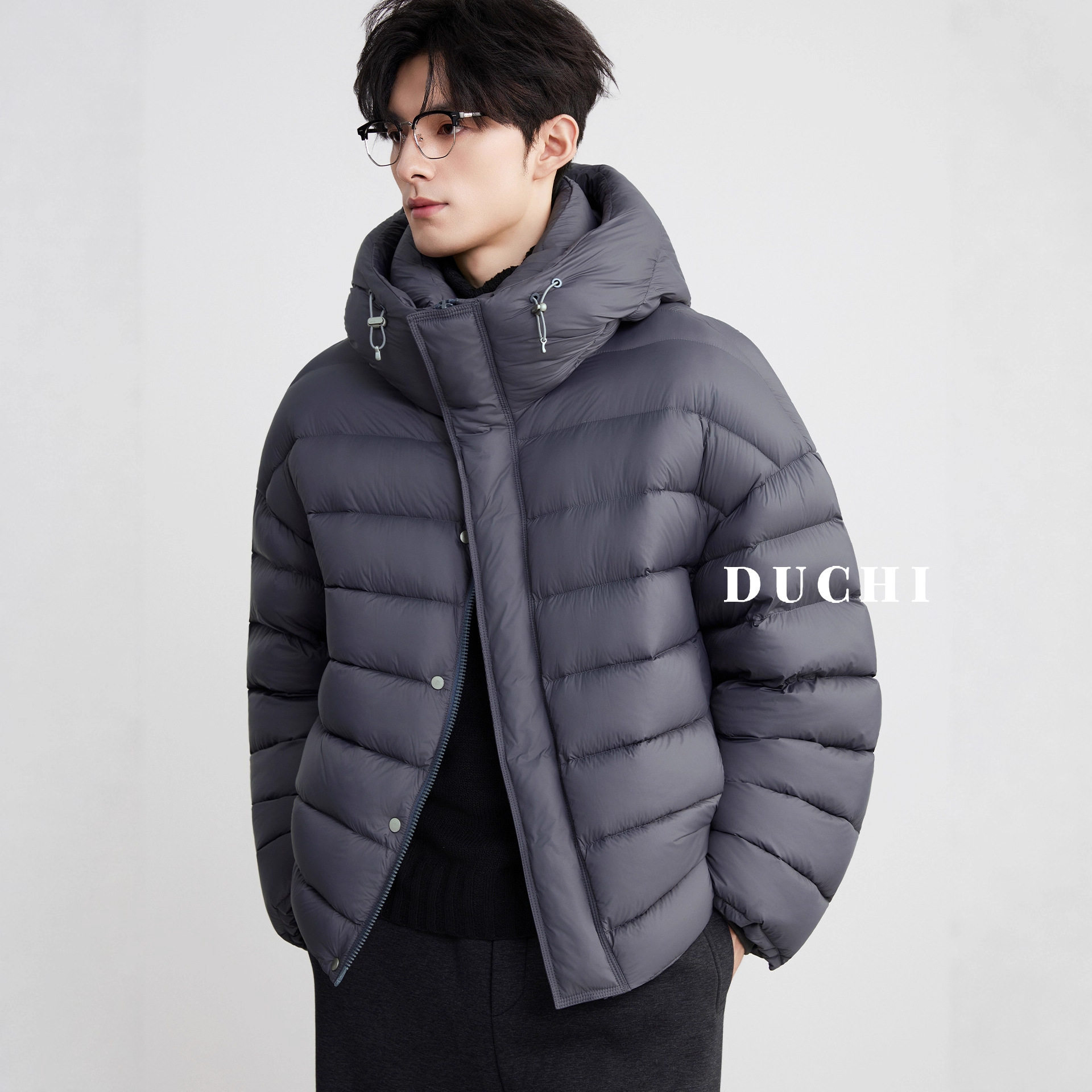 90% White Goose down 219g Hooded down Jacket Men's 2025 Winter New Stereo Turtle Back Warm Outdoor Jacket