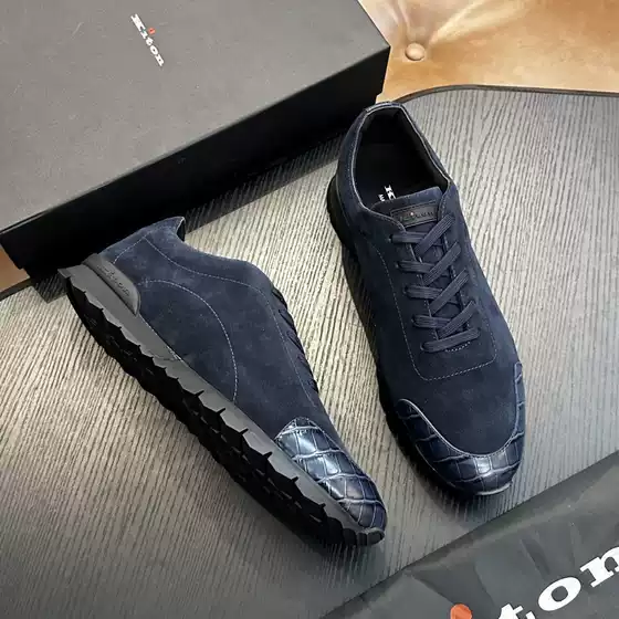 Kito Cross-Border Comfortable Versatile Men's Sports Leather Shoes 2026 Cow Suede Patchwork Casual Outdoor Men's Shoes