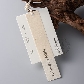Minimalist Artistic Trendy Brand Cotton and Linen Hang Tags Custom Logo Trademark Hang Tags in Stock Xiaohongshu Same Style Light Luxury Labels