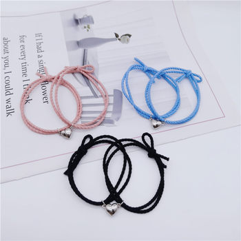 Cross-border New Simple Magnetite Rubber Bracelet Student Online Celebrity Girlfriend Friendship Couple Magnetic Bracelet Bracelet