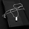 Small wholesale explosive titanium steel necklace small silver brick pendant necklace neutral style exquisite snake chain clavicle necklace