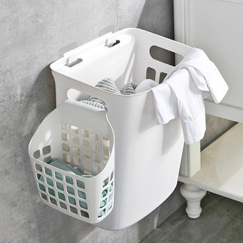 Non-Notcat Dirty Clothes Basket Plastic Storage Basket Wall-Mounted Dirty Clothes Basket Storage Basket Laundry Basket Wall-Mounted Dirty Clothes Basket