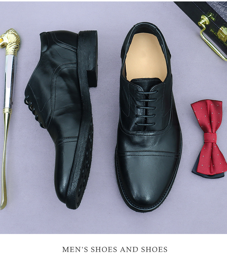 Giày da nam derby mũi tròn da ngựa Ý thủ công Goodyear — Màu đen, Màu cà phê