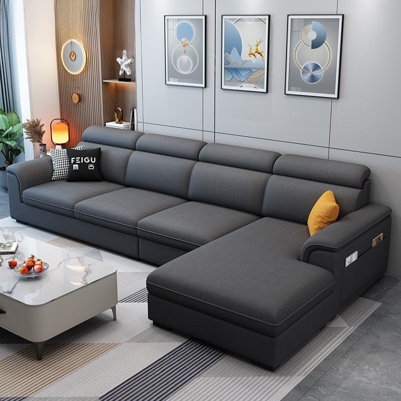 欧式客厅布艺沙发小户型简约现代免洗科技猫抓布整装组合家具