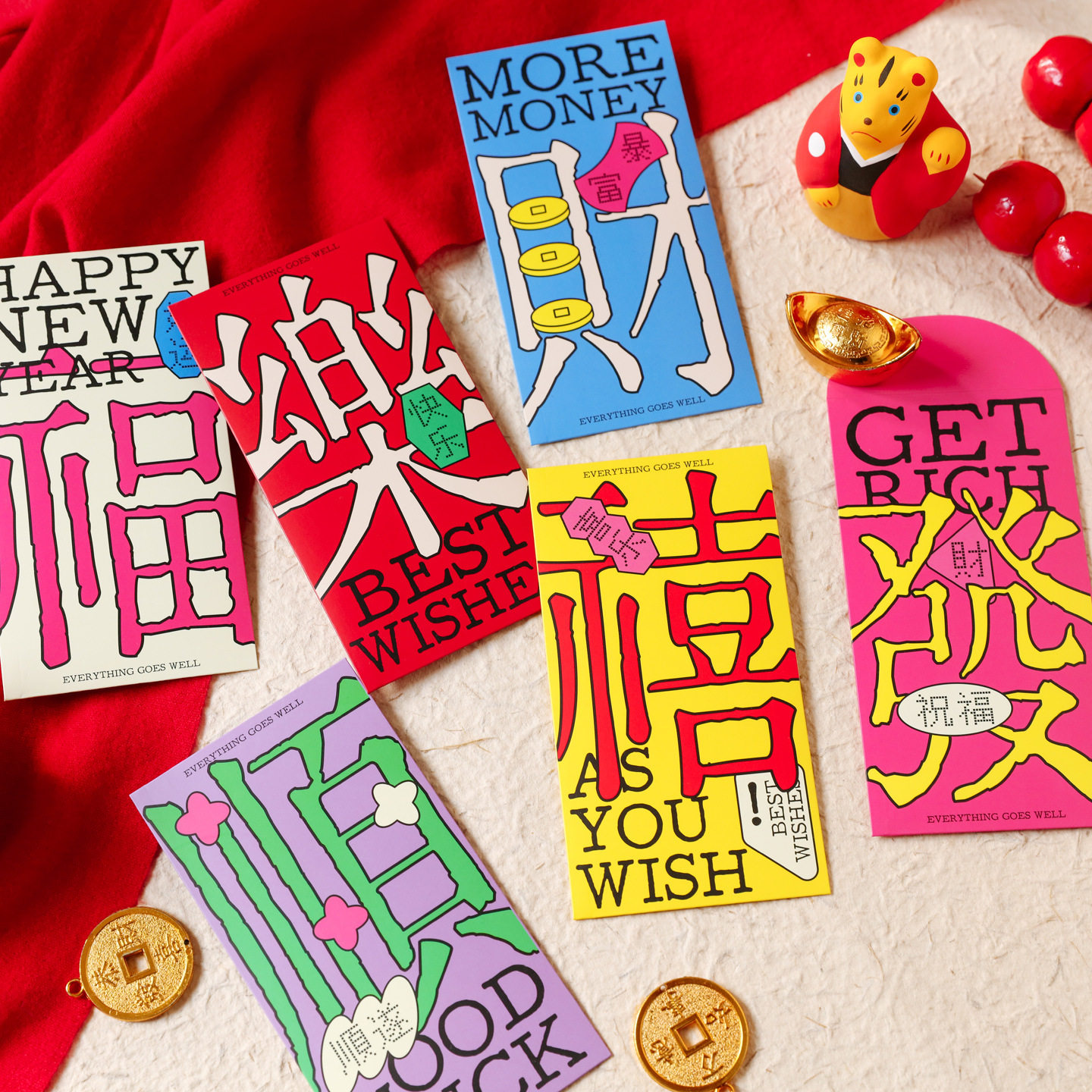 2026 New New Year Red Envelopes with High Aesthetic Value, Colorful Blessings of Prosperity, Joy, and Happiness for Anniversaries and New Year's Gifts