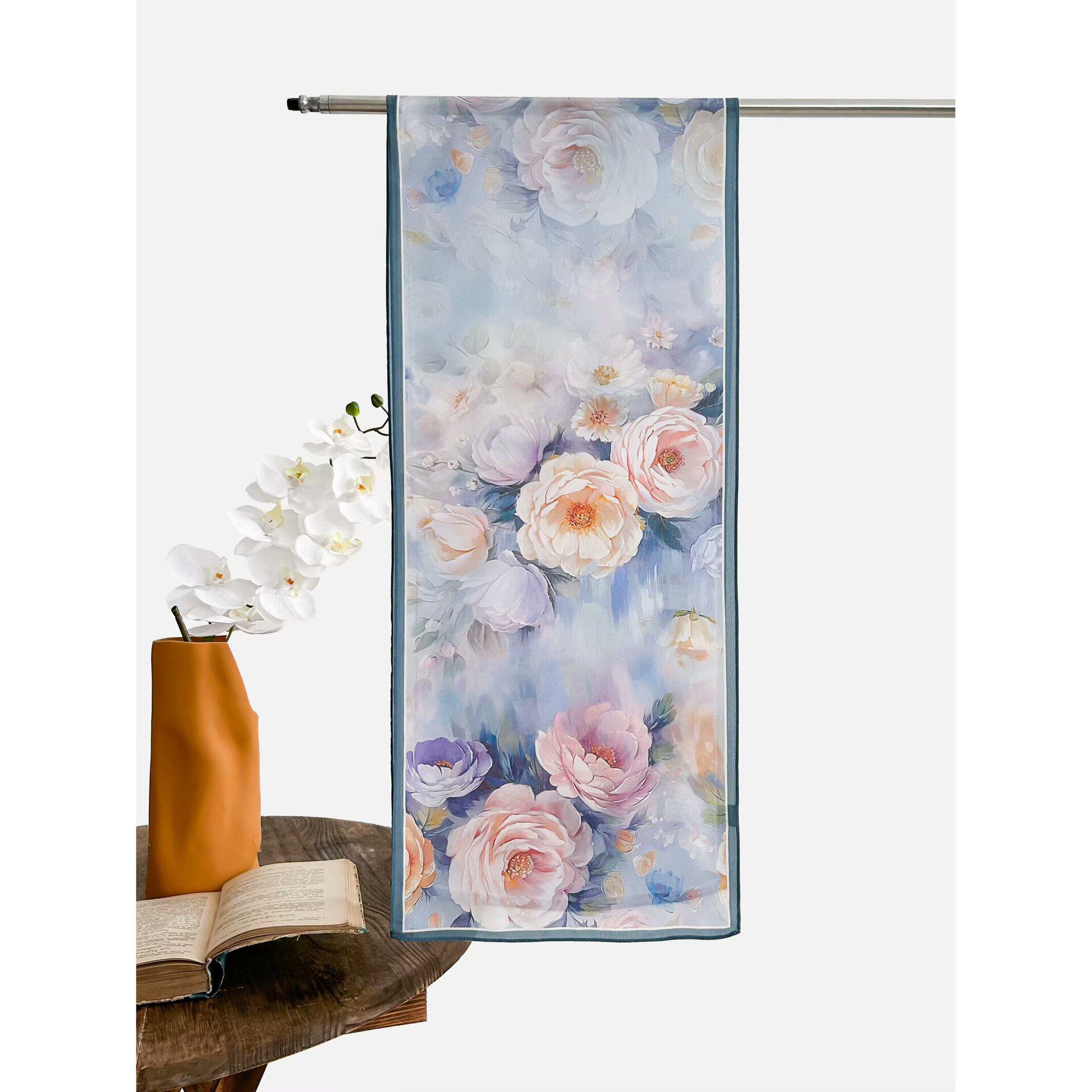 Шелковый шарф из двойного крепа, женский шарф из 100% шелка тутового цвета, весенне-летний тонкий марлевый шарф, длинная широкая версия солнцезащитной шали-серпантина Изображение 1