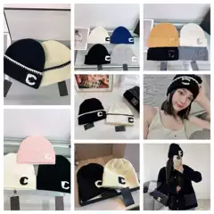 2025 New Style Tweed Correct Version Knitted Hat High-Quality Internet Celebrity Women's Warm Wool Beanie Cold Hat