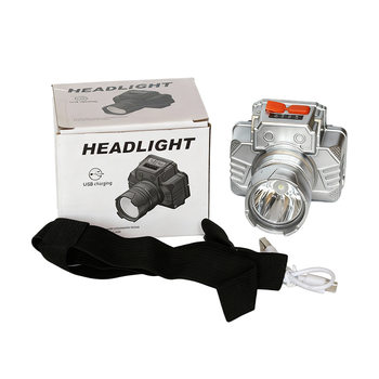Strong Light Led Night Fishing Long-Range Rechargeable Headlight Outdoor Camping Style Fishing Miner's Lamp Lithium Battery Searchlight Head-Mounted Flashlight