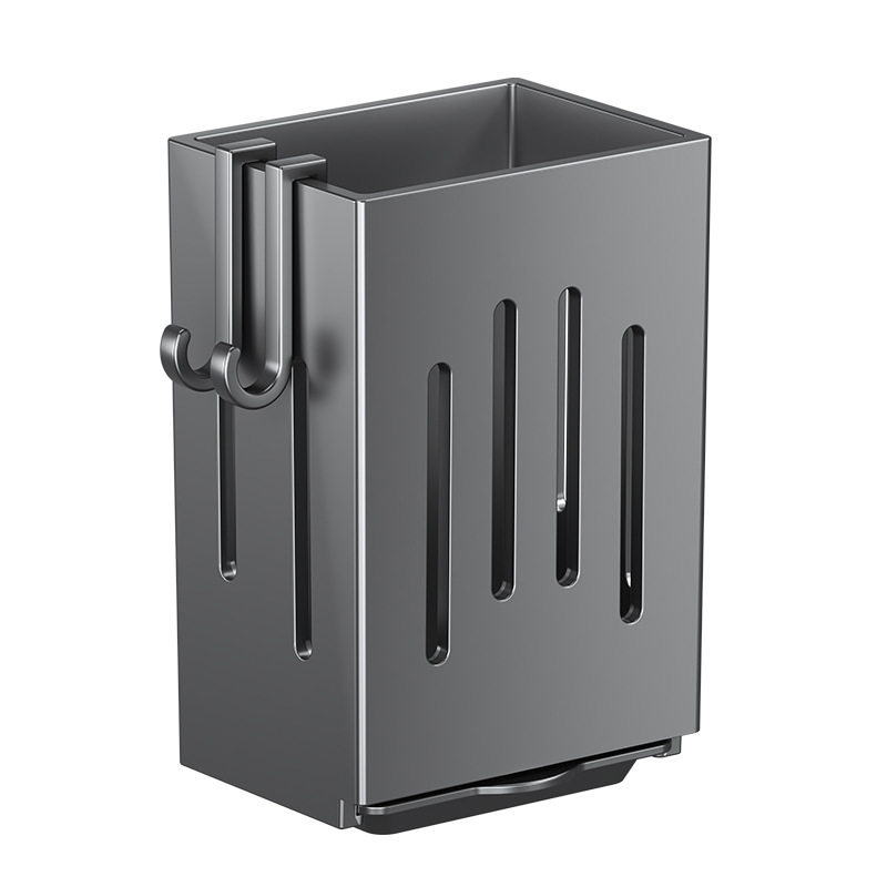 Multi-Purpose No-Drill Wall-Mounted Chopstick Storage Box with Drainage Rack for Home Use, Spoon and Chopstick Holder Basket, Chopstick Tube Storage