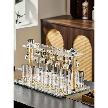 High-End Accessible Luxury White Wine Glass Wine Storage Set Crystal Glass Wine Divider One-Shot Small Wine Cup Cup Holder for Home Use