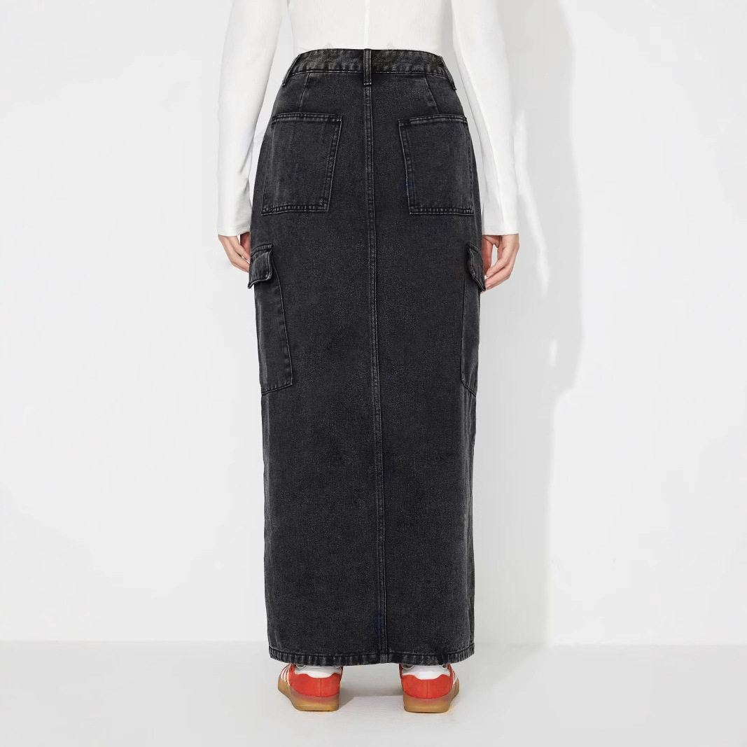 Vintage Loose Fit Denim Skirt Versatile Style Casual Wear European and American Fashion Wholesale Available