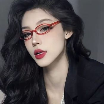 Retro Oval Frame, Fashionable Reading Glasses for Women Without Makeup, Versatile Flat Glasses, High-Definition Eye Protection and Anti-Blue Light Glasses