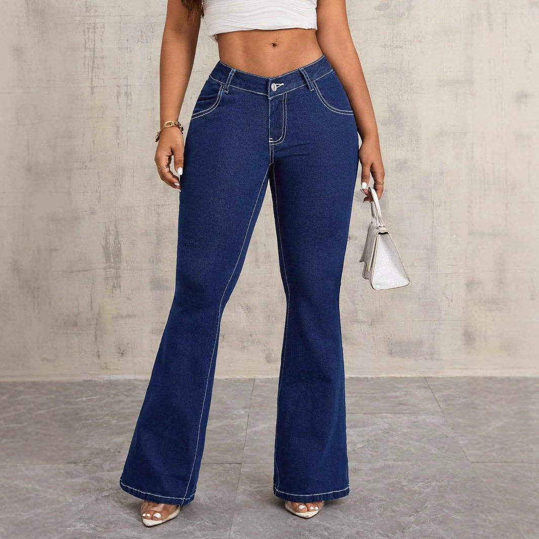 Womens Slim Fit Stretch Denim Jeans Fashionable Versatile Comfortable Casual Wear Ready to Ship