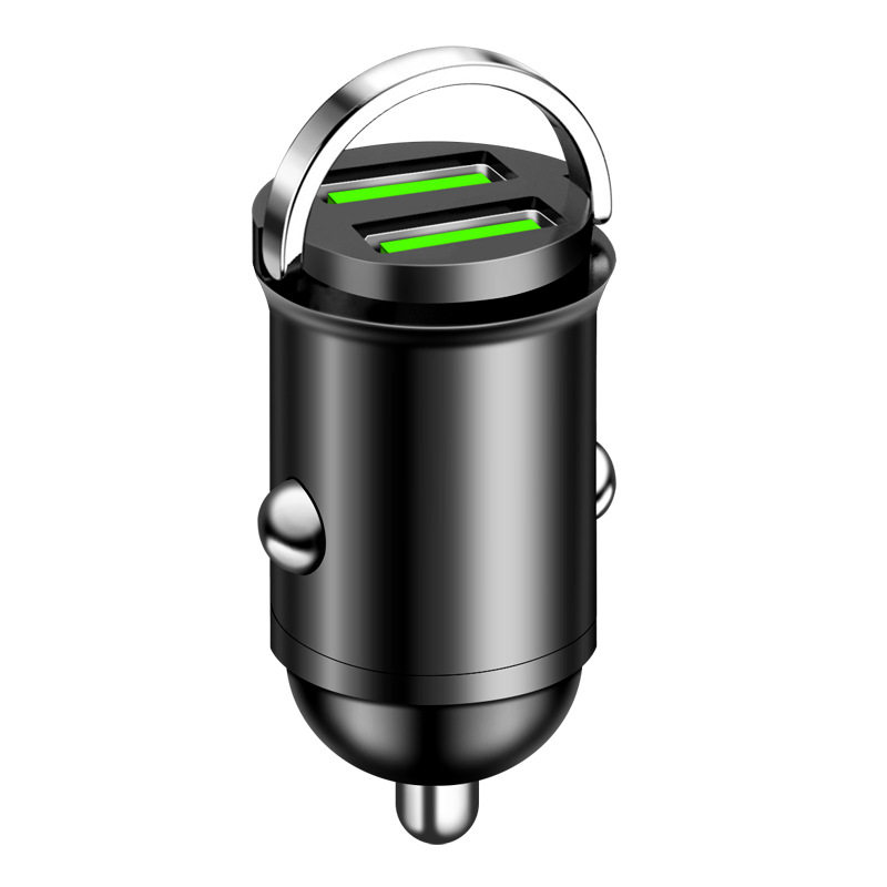 New pull ring car charger dual usb fast charge Mini Hidden 66W 100W flash charge multifunctional car charger