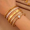 Cross-Border Hot-Selling Titanium Steel Bracelet, Light Luxury, High-End, Fashionable and Versatile, 18K Gold-Plated Stainless Steel Bracelet That Does Not Fade