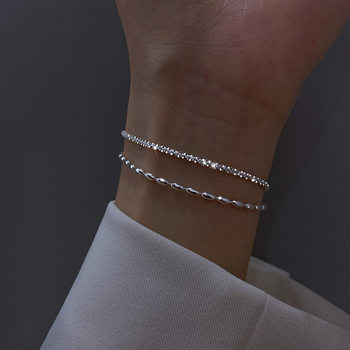 Gimmeling Doudou Double-Layer Internet Celebrity High-Quality Bracelet Sparkling Fashion Women's Ins Light Luxury Bracelet Women's Accessories