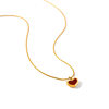 INS style 18k gold stainless steel gold plated titanium steel love heart shaped red agate tiger eye cat eye clavicle pendant necklace