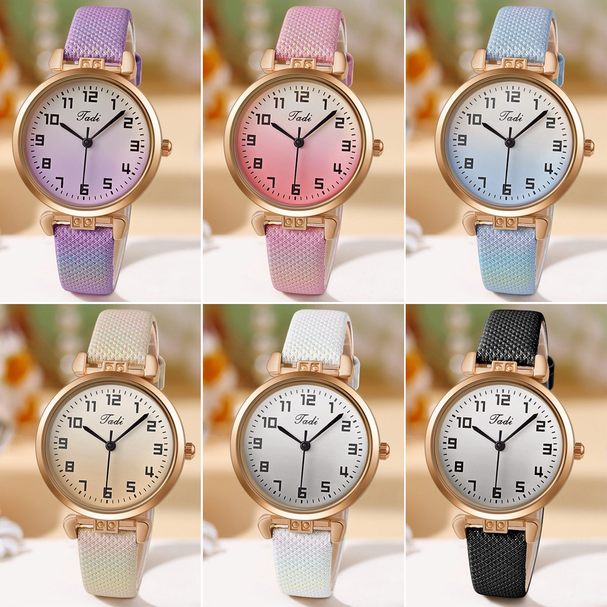 New Sweet Fashion Belt Quartz Student Watch Fashion Cute Small Dial Thin Strap Candy Color