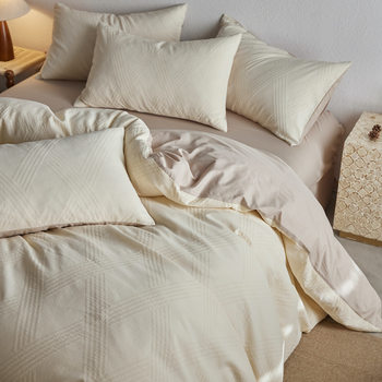 Light Luxury Class a 60S Xinjiang Long-Staple Cotton Yarn-Dyed Jacquard Four-Piece Set Pure Cotton Bed Bed Sheets Quilt Cover Three-Piece Set