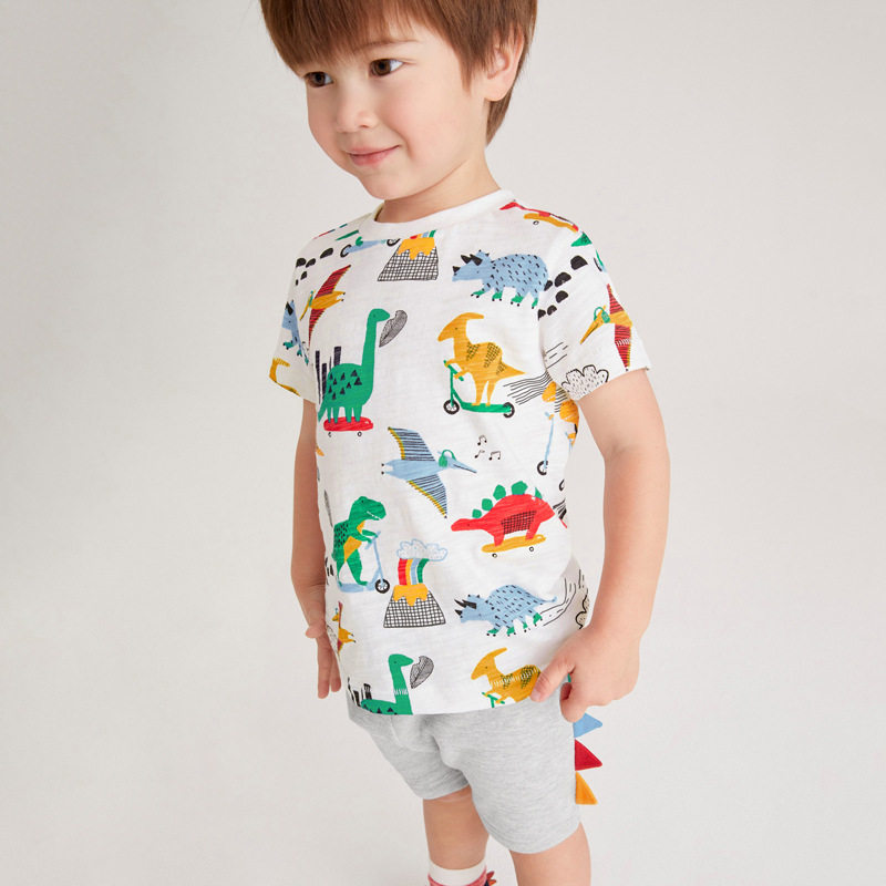 Custom-made Kids' Set, [Style] New Summer Short-sleeve Kids' Cartoon Outfit, Cotton Boys' Set