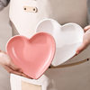 Creative Heart-shaped Ceramic Dish Personalized Love Plate Snack Dish Love Jewelry Dish Household Cake Fruit Peach Heart Dish
