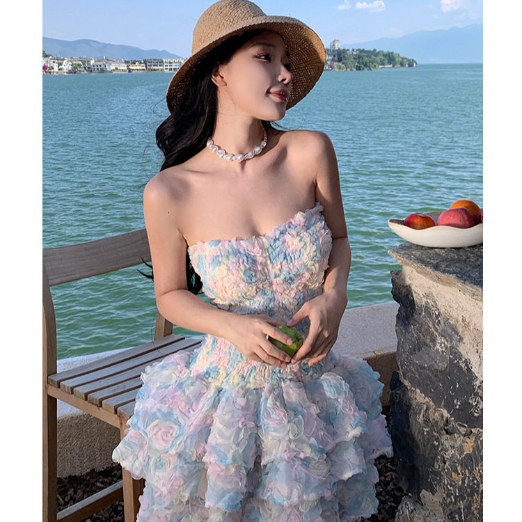 Sweetheart Neckline Floral Mini Dress for Women Summer Fit and Flare Style Perfect for Petite Figures Wholesale