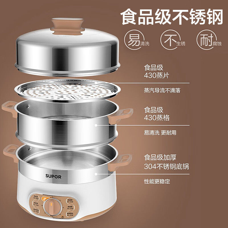 Supor electric steamer 13L three-layer household timing electric cooker ZN28YK80728YC90828yc808