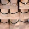 Pure Lust Black Leather Rope Choker Sexy Necklace Women's Niche Elegant Neck Accessories Clavicle Chain Necklace