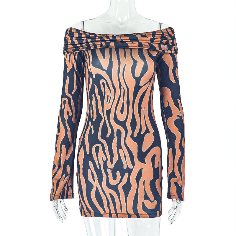 Fashionable Slim Fit Off Shoulder Long Sleeve Dress Bodycon Backless Street Style Perfect for Work or Casual Outings