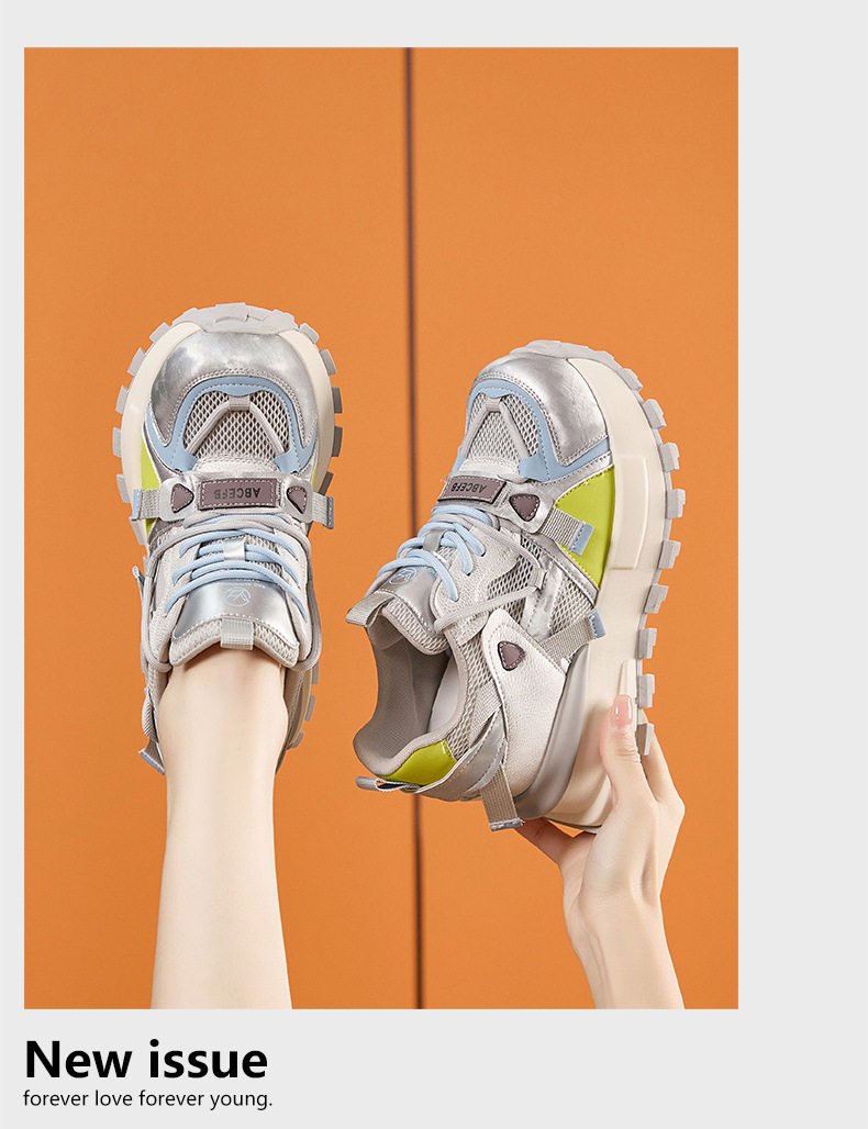 Giày sneaker nữ chạy bộ mesh thoáng khí đế dày Dexun 2026 — Lưới đơn hồng, Lưới đơn xanh, Lưới đơn xám chi tiết 14