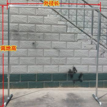 Galvanized Pipe Clothing Rack Display Rack Floor-Standing Drying Rack Clothes Hanger Single Rod Rack Water Pipe Clothes Drying Rack