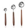 Cross-border 304 stainless steel coffee bean measuring spoon walnut wooden handle food scale spoon fruit powder milk tea powder seasoning spoon