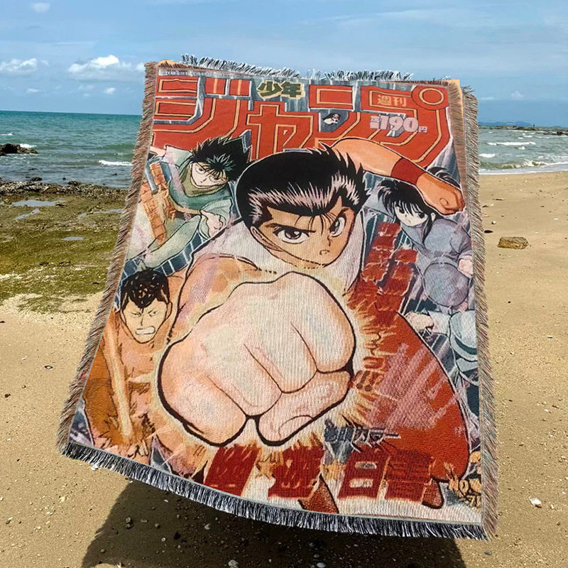 Directly Supplied from the Manufacturer, Cartoon Animation Tapestry, Multi-Functional Throw Blanket, Polyester-Cotton Jacquard Thread Blanket, Ins-Style Casual Air-Conditioning Blanket