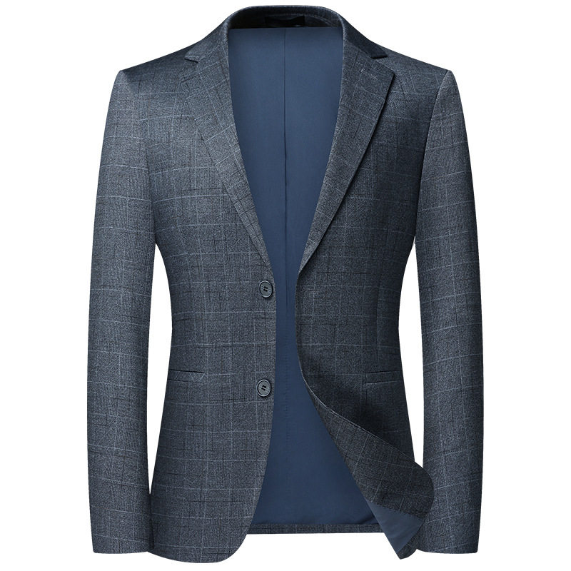 Áo Vest Nam Kẻ Caro Mỏng Chống Nhăn Ôm Dáng Màu Xám
