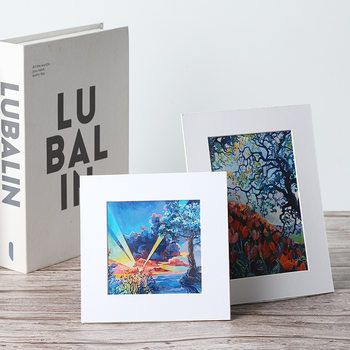 Heavy color oil painting stick special paper mounting 10*10 20*20 A5A4 oil painting stick photo frame small pair work oil painting frame