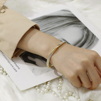 European and American Bracelet High Sense Personality Exaggerated Rose Gold Bracelet Women's Opening Electroplated Bangles Foreign Trade Bracelet