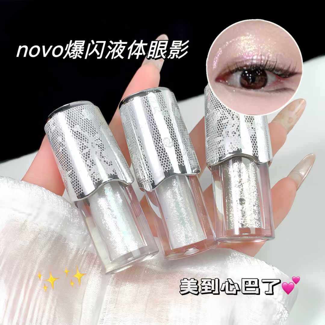 Novo Condensed Water Eye Liquid Eye Shadow Sparkling Explosive Eye Shadow Pearlescent Highlighter Natural Sequins Clear and Long-Lasting Makeup