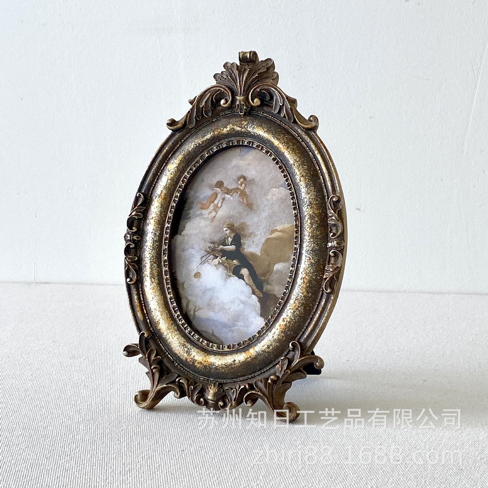 American Accessible Luxury Retro Carved Resin Photo Frame Home Background Wall Decoration Hanging Picture European Oil Painting Frame French Mural